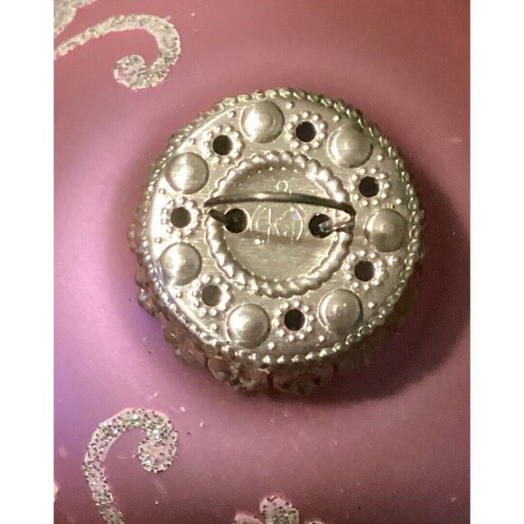 Krebs PINK GOLD Glitter Lace RIBBON Floral Christmas Ornaments SHABBY Victorian - Picture 7 of 15